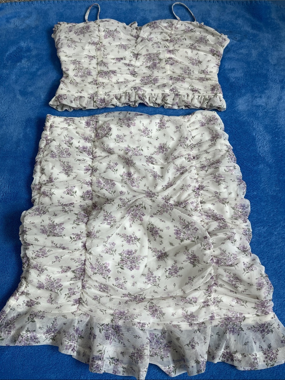 2-pc Floral Dress/Skirt Set